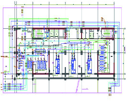 设计院提供的空调机房综合管线图